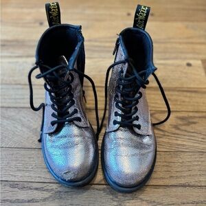 Metallic Lace-Up 1460 Doc Marten Boots Big Kid 2